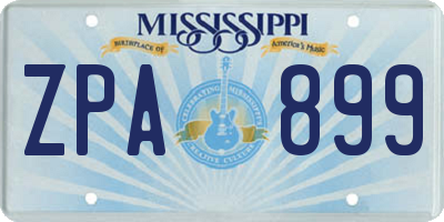 MS license plate ZPA899