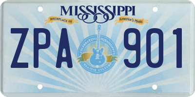 MS license plate ZPA901