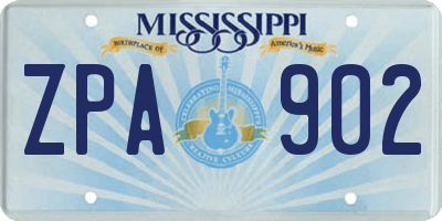 MS license plate ZPA902
