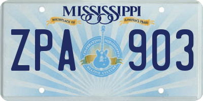 MS license plate ZPA903