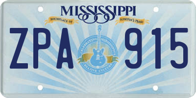MS license plate ZPA915