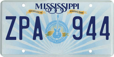 MS license plate ZPA944