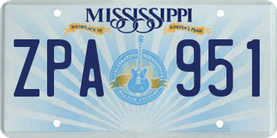 MS license plate ZPA951