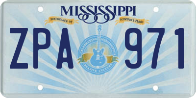 MS license plate ZPA971