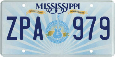 MS license plate ZPA979