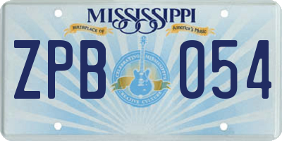 MS license plate ZPB054