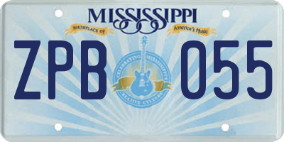 MS license plate ZPB055