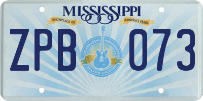 MS license plate ZPB073