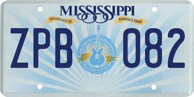 MS license plate ZPB082