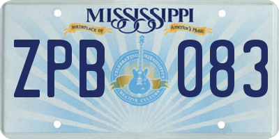 MS license plate ZPB083