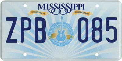 MS license plate ZPB085