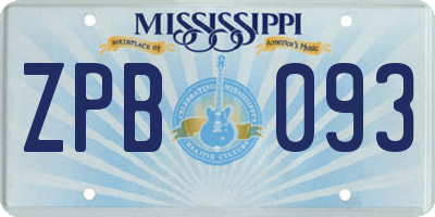 MS license plate ZPB093