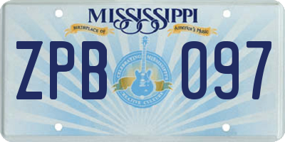 MS license plate ZPB097