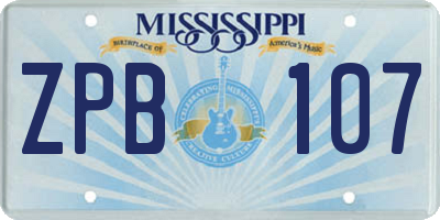 MS license plate ZPB107