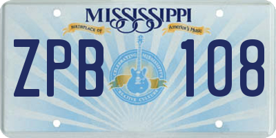 MS license plate ZPB108