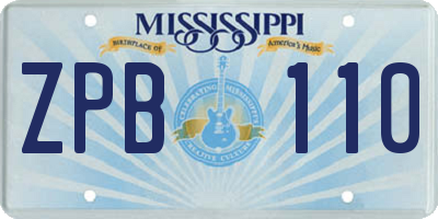 MS license plate ZPB110