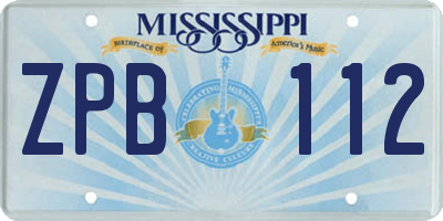 MS license plate ZPB112