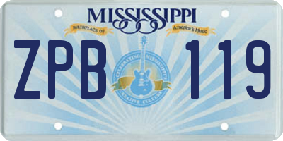 MS license plate ZPB119