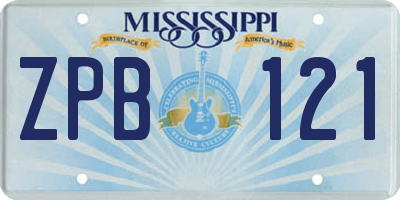 MS license plate ZPB121