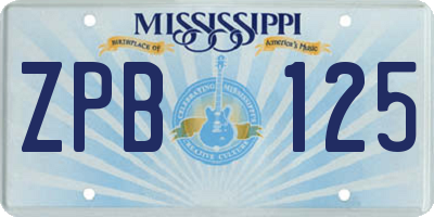 MS license plate ZPB125