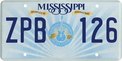 MS license plate ZPB126