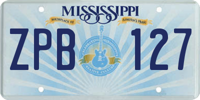 MS license plate ZPB127