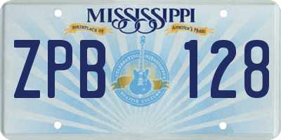 MS license plate ZPB128