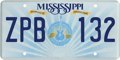 MS license plate ZPB132