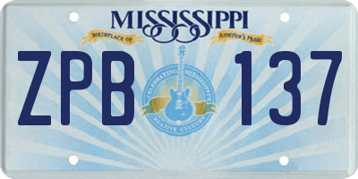 MS license plate ZPB137