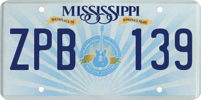 MS license plate ZPB139