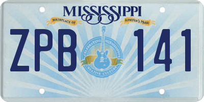MS license plate ZPB141