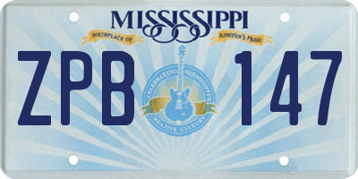 MS license plate ZPB147