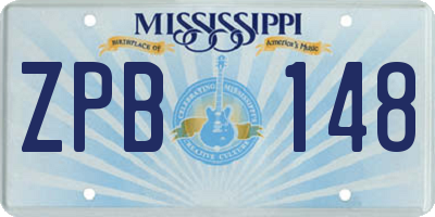MS license plate ZPB148