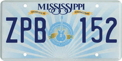 MS license plate ZPB152