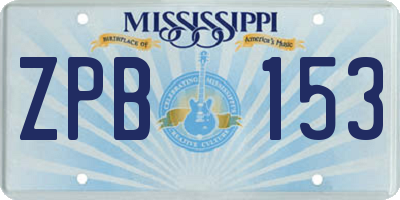 MS license plate ZPB153