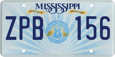 MS license plate ZPB156