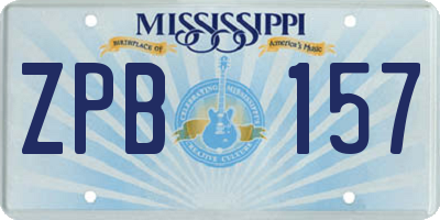 MS license plate ZPB157