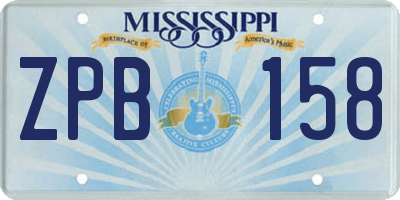 MS license plate ZPB158