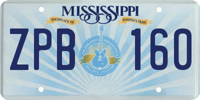 MS license plate ZPB160