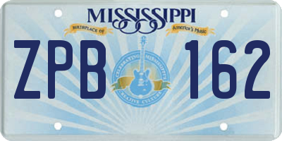 MS license plate ZPB162