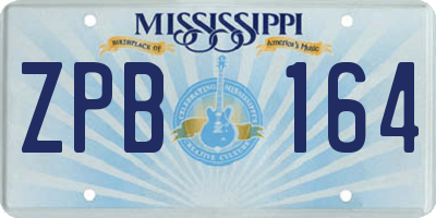MS license plate ZPB164