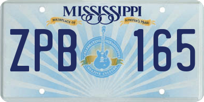 MS license plate ZPB165