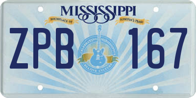 MS license plate ZPB167