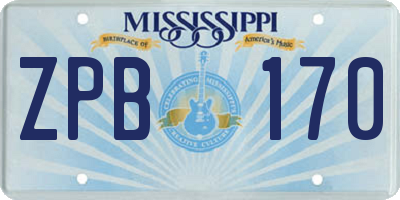 MS license plate ZPB170