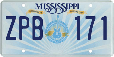 MS license plate ZPB171