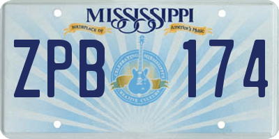 MS license plate ZPB174