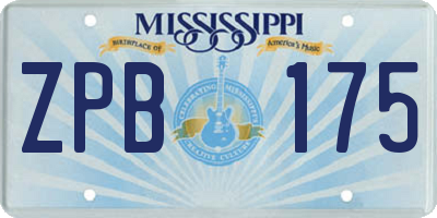 MS license plate ZPB175