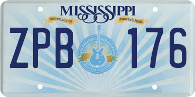 MS license plate ZPB176