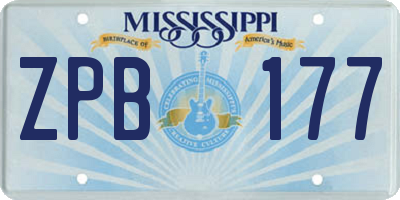 MS license plate ZPB177