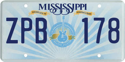 MS license plate ZPB178